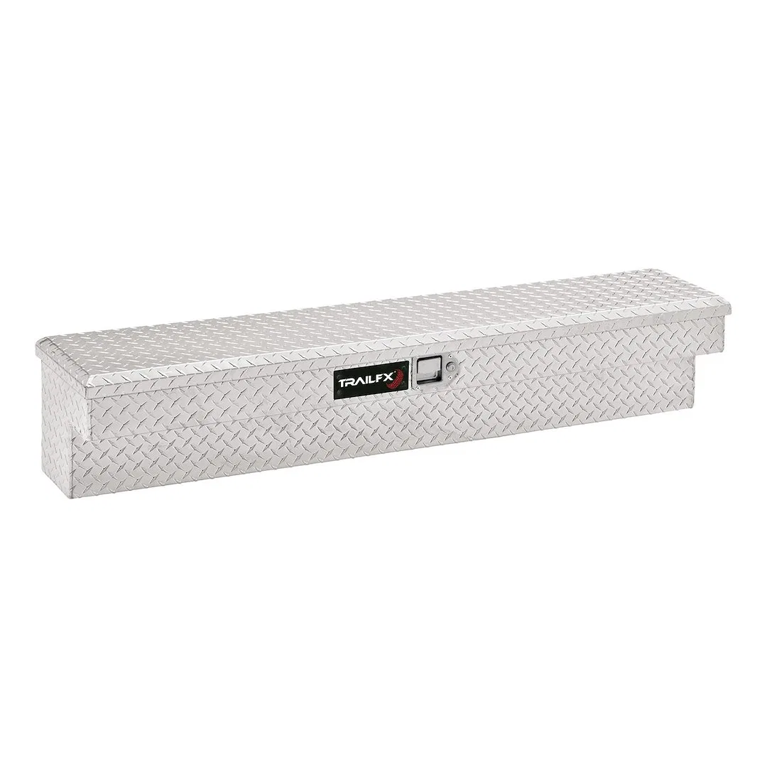 160601 – TRAILFX Tool Box, Side Mount Single Lid With Struts Single Latch At Center Diamond Tread Bright Polished 16 ...